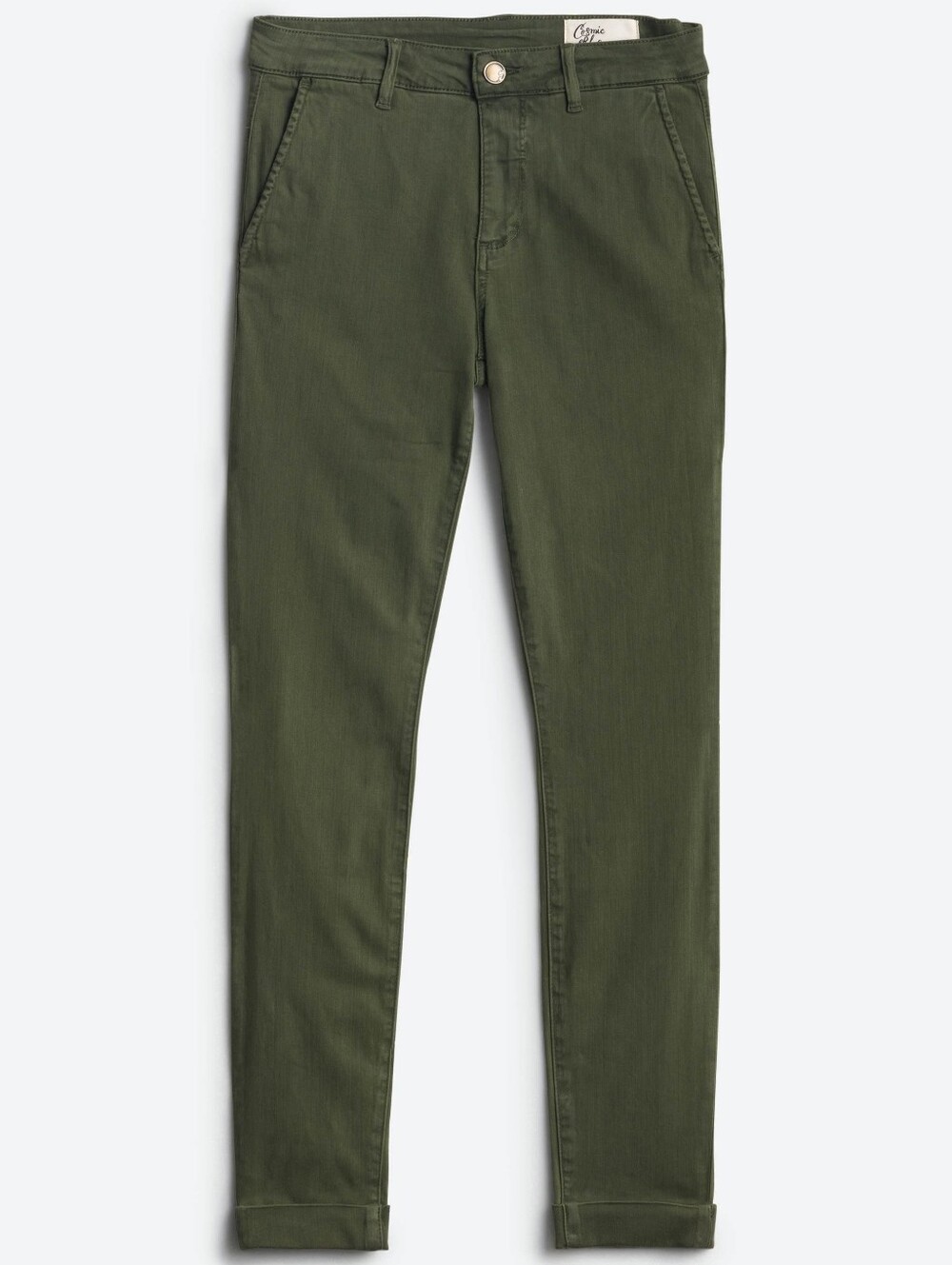 Women's Olive Green Ankle Cut, Cuffed Skinny Pant, Size 4/27, Like New